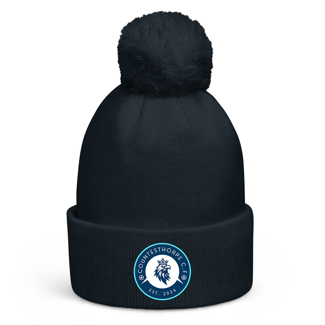COUNTESTHORPE CF POM POM BEANIE HAT-NAVY