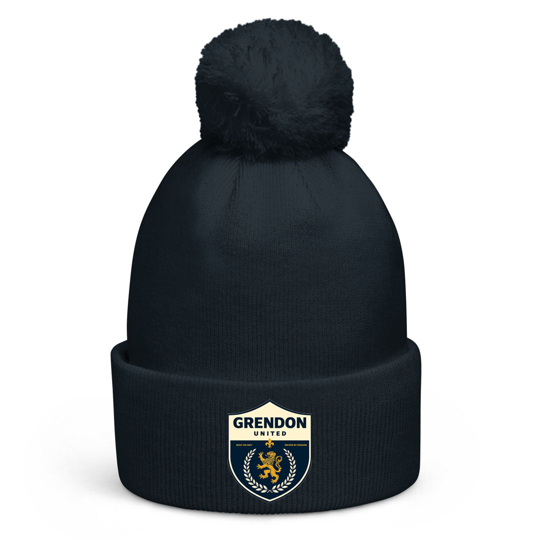 GRENDON UNITED FC POM POM BEANIE HAT-NAVY